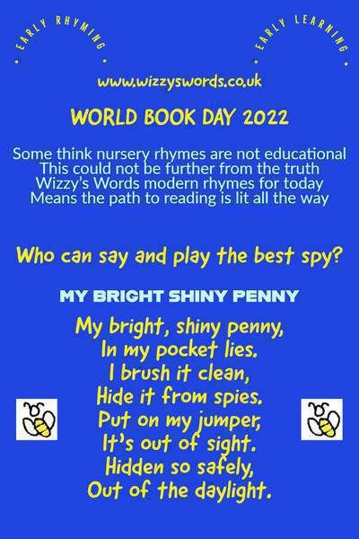 #WORLDBOOKDAY | Words for Rhyme 1 |  My Bright, Shiny Penny