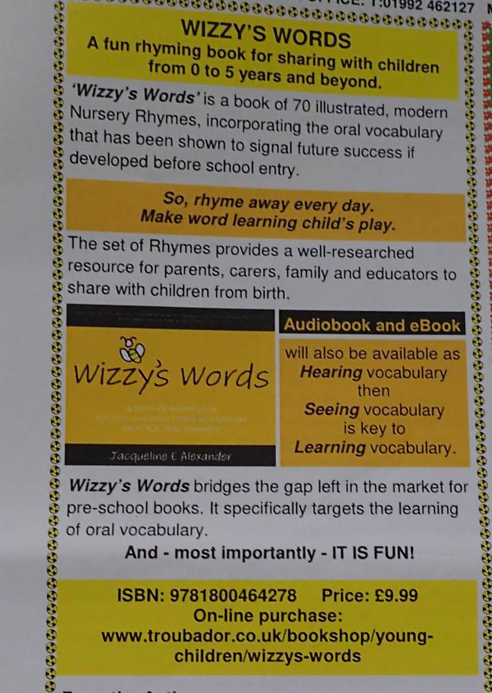 Wizzy's Words - A fun rhyming book for sharing with children from 0 to 5 years and beyond